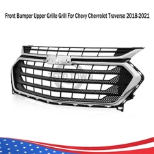 Front Bumper Upper Grille For 2018-2021 Chevy Chevrolet Traverse Grill Chrome