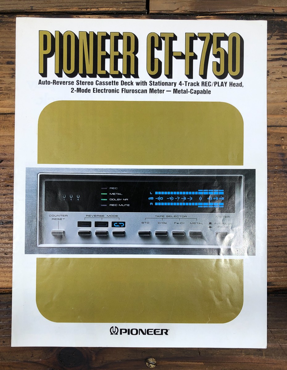 Pioneer CT-F750 Cassette 5pg Foldout Dealer Brochure *Original*