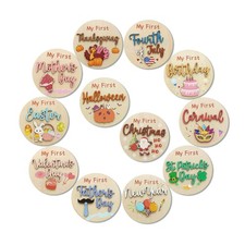 12 PCS 1st Holiday Baby Milestone Sign Set Thanksgiving Newborn Photo Prop Gift