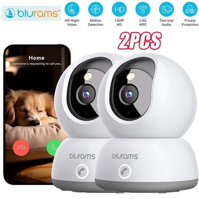 blurams Security Camera for Home Security Pet Camera 2.4G WiFi Baby Monitor 2PCS