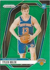 2024-25 Panini Prizm Tyler Kolek #225 Green Prizm SP RC New York Knicks