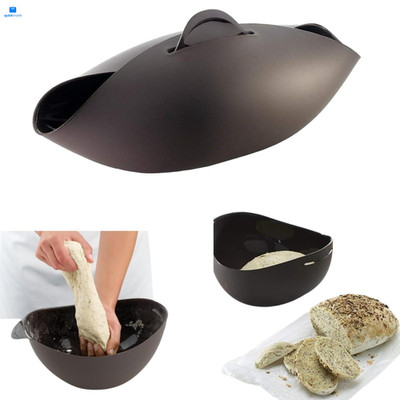 Saycker Silicone Bread Bowl,Bread Maker Mold for Baking 31x12.8x14.5cm, Black 