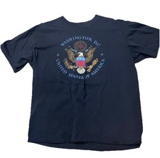 Washington DC Vintage Single Stitch Blue T-shirt Made In USA Size XL Delta Tag