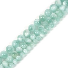 Natural Moss Green Angelite 6mm Gemstone Round Loose 6mm,