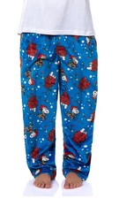 Peanuts Snoopy Doghouse Christmas Lights Plush Fleece Men's Pajama Pants