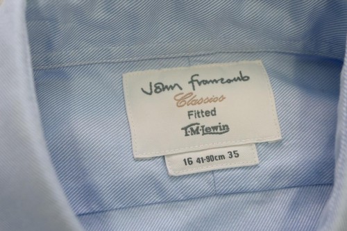 T.M. Lewin Dress Shirt Classic Fitted Designer Mens Sz Large Size 16-35 - Picture 7 of 8