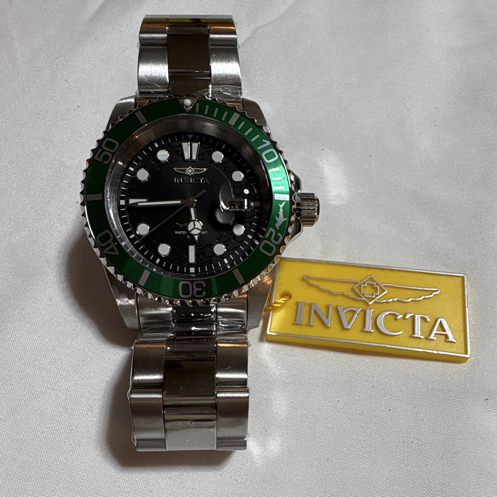 Invicta Pro Diver 50825 Men’s 42mm Quartz Black Dial Green Bezel Stainless Watch