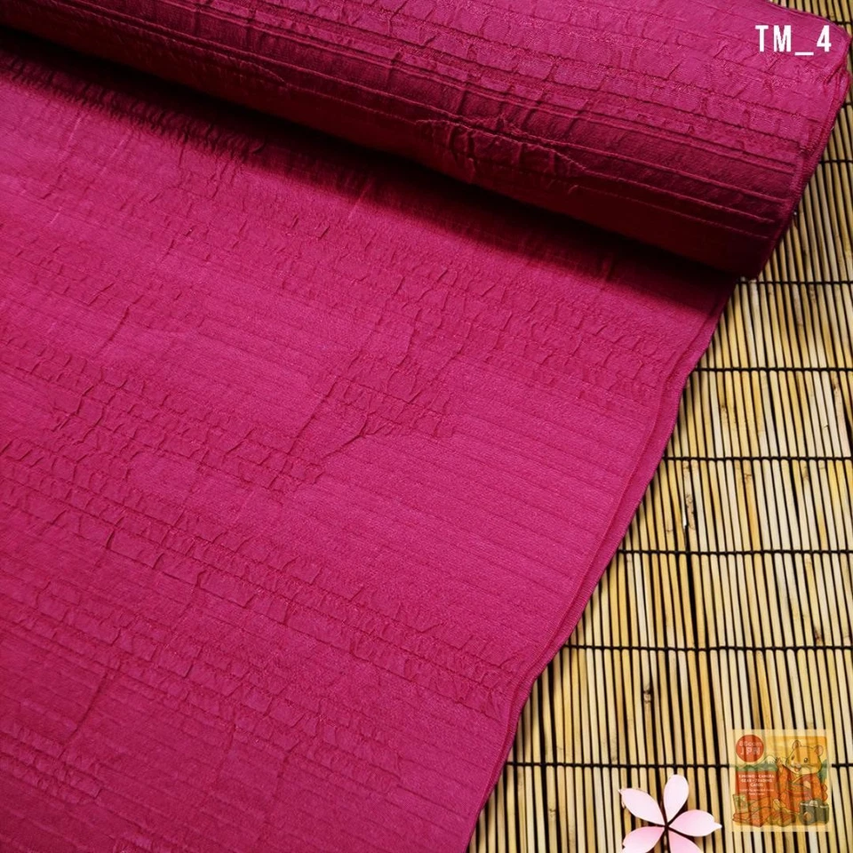 Tela Kimono Seda Color Enji Liso Shibo Un Rollo Perno Tamaño 36cm x 810cm Foto 2 de 3