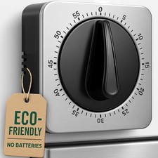 Mechanische Eieruhr in Edelstahl - Kein Batteriebedarf, Lauter Küchenwecker 85dB