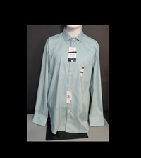 Mens Perry Ellis Long Sleeve Dress Shirt Size Large 10095 