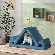 12 Pieces Foam Climbing Blocks, Climbing Toys for Toddlers, Blue