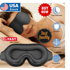 3D Travel Silk Eye Mask Sleeping Soft Padded Shade Cover Rest Relax Blindfold