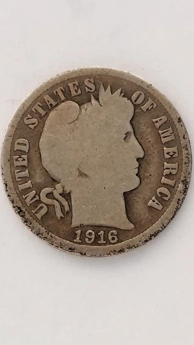 1916-P United States Barber Head Dime (#3)