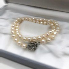 Genuine Akoya Pearl Necklace 6570mm Pearls SILVER Stamp