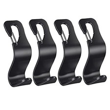 4 Pack Car Back Seat Headrest Hook Hanger for Purse Grocery Bag Handbag Hat