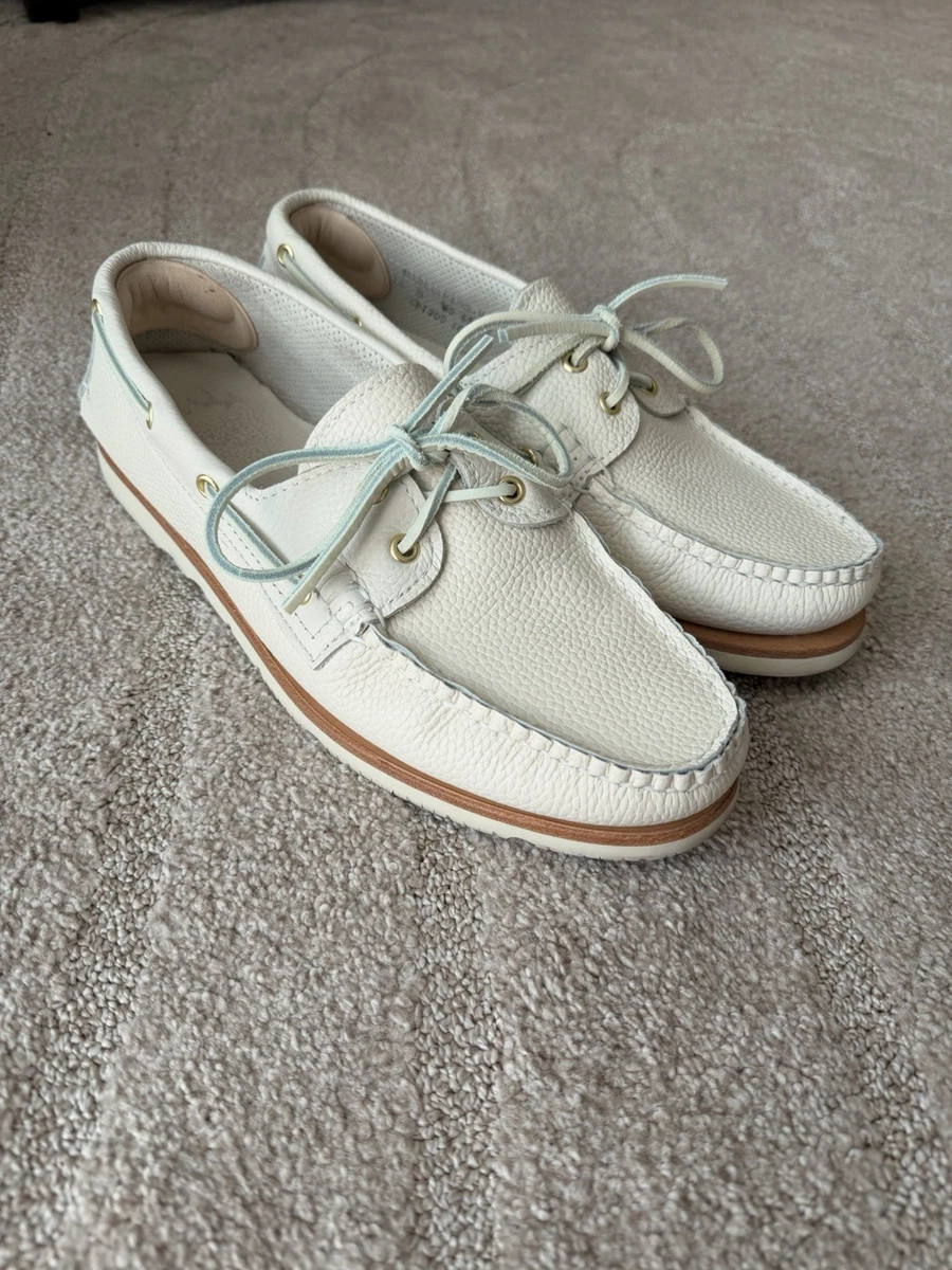 White Leather Boat Shoes for Men | eBay display picture 2