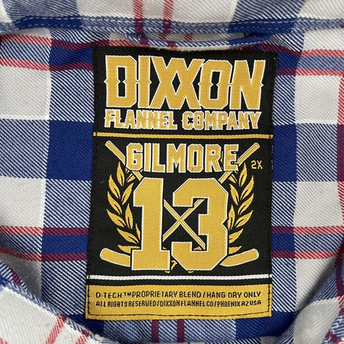 Dixxon Flannel Shirt Adult 2XL Blue Red Plaid Happy Gilmore 13 Button Up Men XXL - Picture 9 of 15