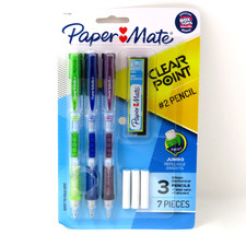 Paper Mate Clearpoint Mechanical Pencils 0.5mm 2 7 Pc Set Lead Erasers NEW