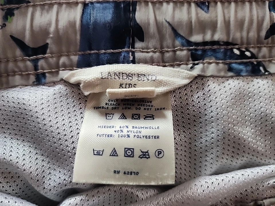Pantalones Cortos de Natación Lands' End Niños Tema Tiburón Gris Talla Grande 7 Excelente Estado Foto 3 de 4