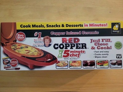 NEW OLD STOCK Copper Red 5 Minute Chef Electric Meal Omelet Maker Sealed In Box