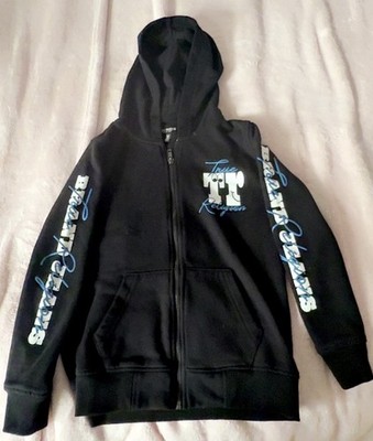 True Religion Hoodie Kids Medium Full-Zip Long Sleeve Pockets Black