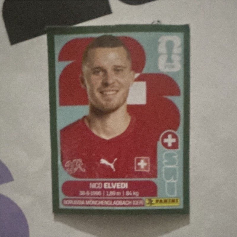 Panini FIFA World Cup Sticker #23 Nico Elvedi Switzerland Soccer Collectible