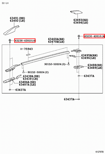 Genuine Prado GRJ150 GRJ125 GRJ121 GRJ120 GDJ155 GDJ151 Roof Rack Rail Bolt - Bild 7 von 20