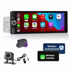 Single 1 Din Car Stereo Apple CarPlay 6.86'' touchscreen Bluetooth Radio USB SWC