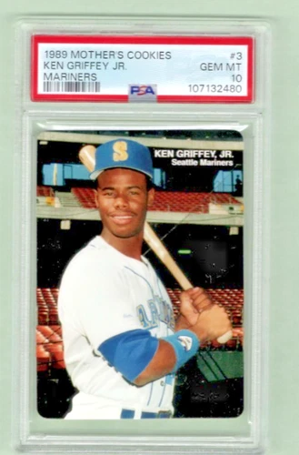 1989 MOTHER'S COOKIES MARINERS #3 KEN GRIFFEY JR. PSA 10 Shipping + Insurance