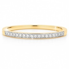 Round Cut Diamond Pave Set Half Eternity Ring  - F-G/SI 0.10 Ct In Yellow Gold