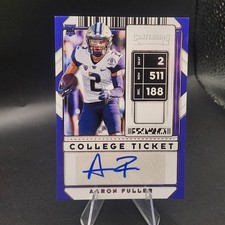 2020 Contenders AARON FULLER #323 College Ticket RC AUTO - WASHINGTON FOOTBALL