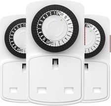 HBN 24 Hour Plug-in Compact Timer Plug Socket, Mini Energy Saver Mechanical Tim