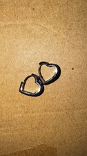 Heart-Shaped Silver Hoop Earrings