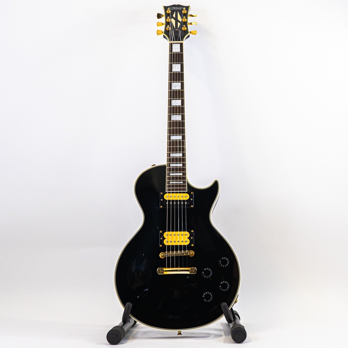 ギター Edwards Lespaul custom Edwards Les Paul Custom Black Guitar For Sale Rickguitars