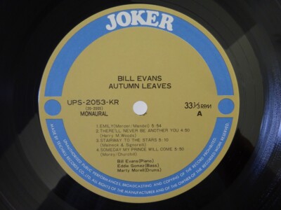その他 LP Bill Evans Autumn Leaves UPS2053KR JOKER /00260 Bill Evans Autumn Leaves International Joker Production UPS-2053