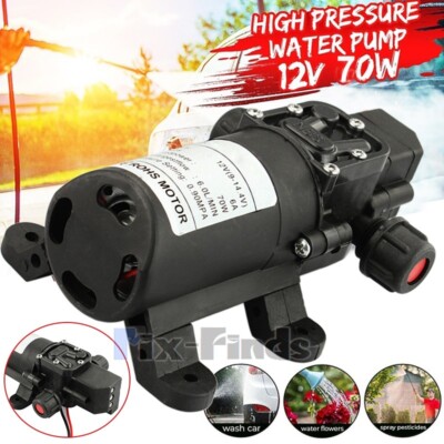 12V DC Water Pressure Diaphragm Pump Self-Priming Pump 70W 130PSI 360L/H Boat RV