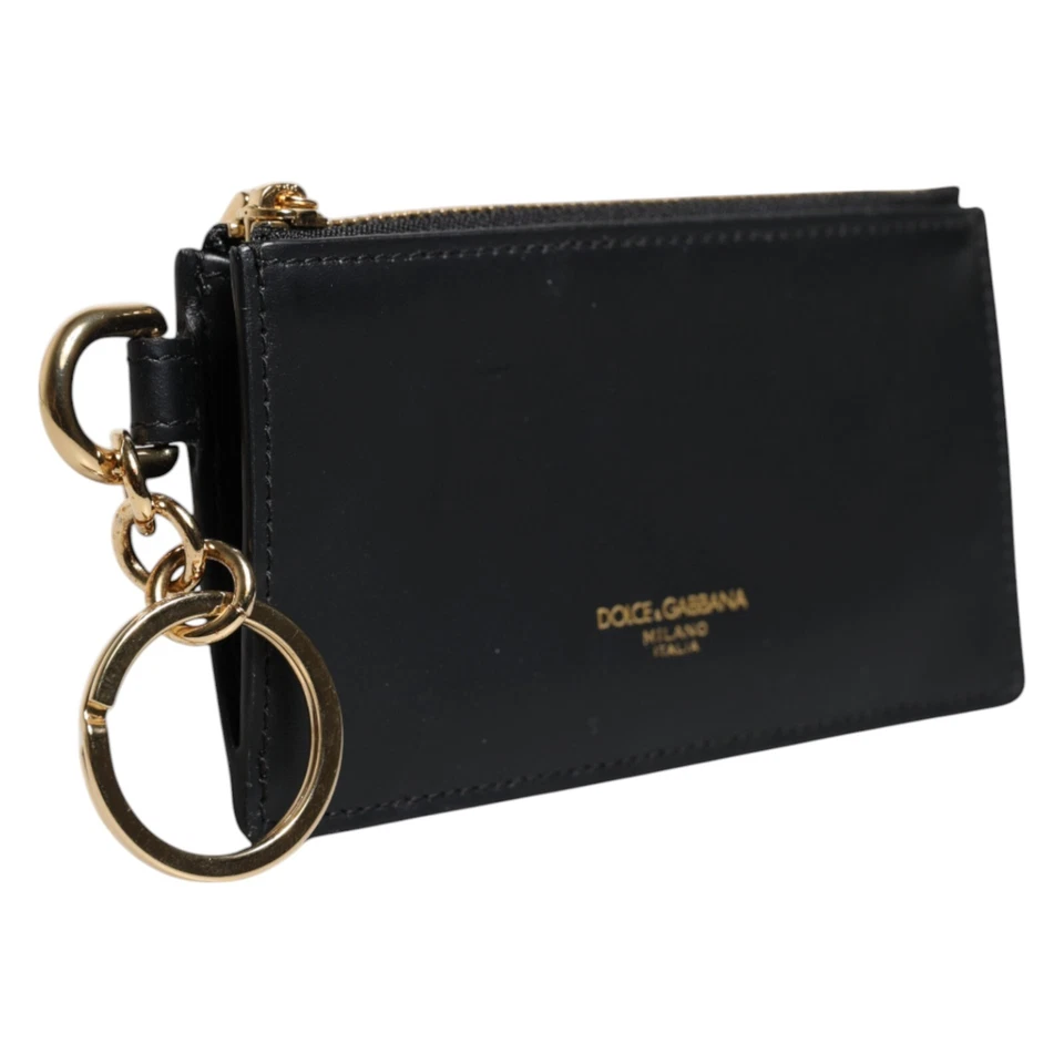 DOLCE & GABBANA Wallet Black Calfskin Leather DG Logo Card Holder Men RRP 320usd - image 2 of 4