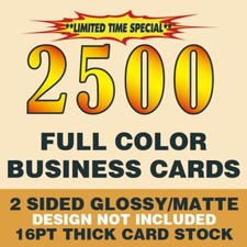 2500Pcs Custom Full Color Business Cards Double-Sided Printing Waterproof