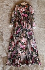 Dolce & Gabbana 100% Silk Floral Dress Maxi Gown IT 36