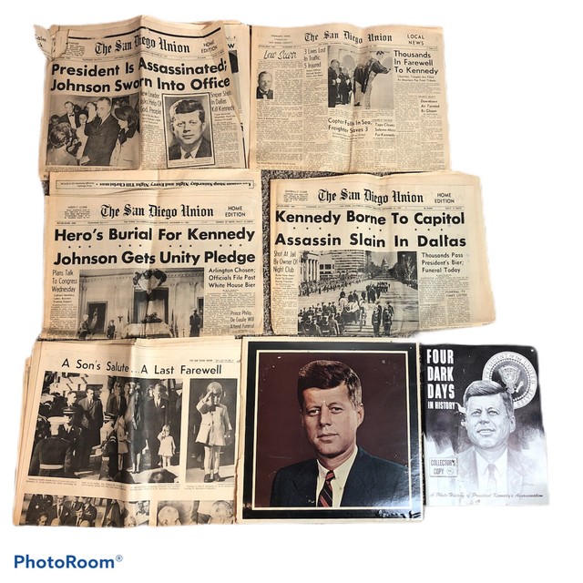 John F Kennedy Assassination Newspapers Lot 1963 Kennedy Death Papers