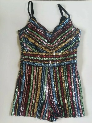 sequin rainbow romper