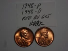 wheat penny 1948 P & D SET GREAT RED BU 1948-D,1948-P LOT UNC LINCOLN CENT