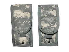 Lot of 2 US Military MOLLE II Double Mag Pouch 2 Magazine Mag Army ACU Camo NEW