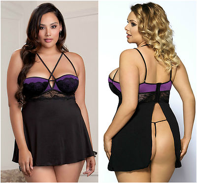 lingerie de nuit sexy Women's Sexy Lace Lingerie Set Ladies Night Lingerie Set Pajamas Sexy Dress  Backless Lace Sleepwear Black (Black, M) at Amazon Women's Clothing store