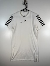 Adidas Womens Sports Classic Logo 3 Stripes T Shirt Dress White Sz Small 19x35