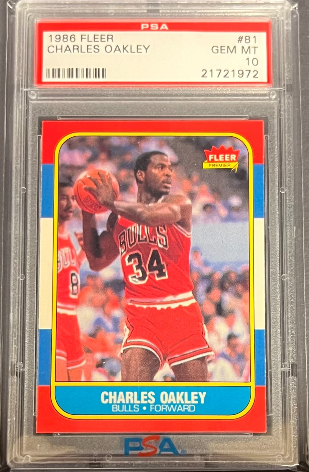 1986 Fleer Charles Oakley # 81 PSA 10