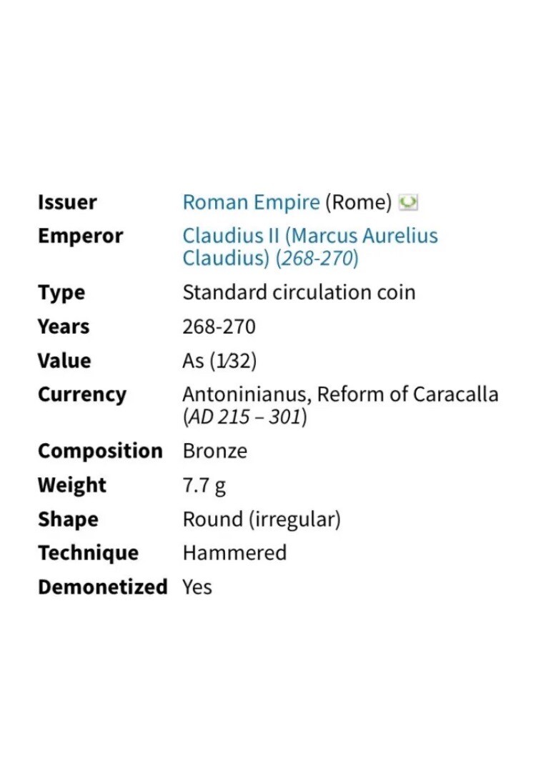 Ancient Roman Coin 270 AD Emperor Claudius II Gothicus Burning Alter Genuine