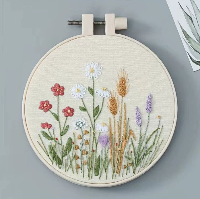 DIY Embroidery Kit for Beginners Flower Pattern Cross Stitch