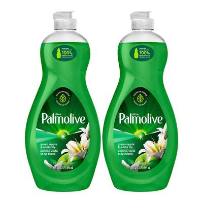 Palmolive Ultra Green Apple & White Lily Dish Liquid, 20 oz (591ml) (Pack of 2)
