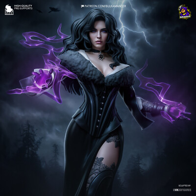 Yennefer, the Witcher, Zauberin, Figur, 3D Druck, sexy Pin-Up, Statue, UNBEMALT
